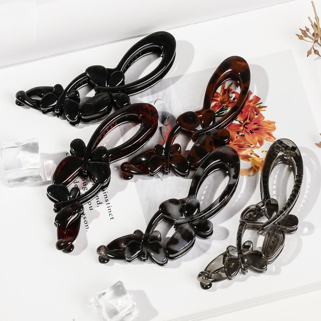 Леопардовая заколка-банан для волос в форме бабочки, милые заколки для волос, шпилька для хвостика для женщин, аксессуары для волос, зажимы для волос, твист-заколки