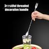 Stainless Steel Swizzle Stick Bar Spoon, Dual Head Cocktail Stirrer with Shaker Accessory Threaded Stem, Professional Long Handle Mixing Spoon