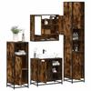 VidaXL Bathroom Furniture Set 4 Pcs Smoked Oak Engineered Wood, Bathroom Cabinet, Storage Cabinet of 3301237