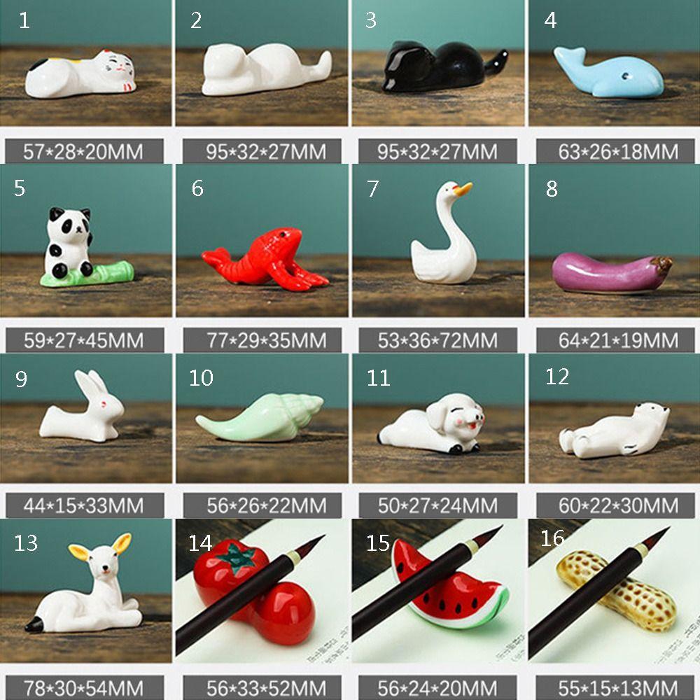 Multifunctional Mini Vegetables Animal Ceramic Desk Decoration Pen Rack Brush Pen Storage Rack Pen Pillow Rack Chopstick Holder