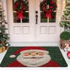 Santa Claus Design Bathroom Mat Gingerbread Man Pattern Anti-slip Pad Foot Mat  Home Decor
