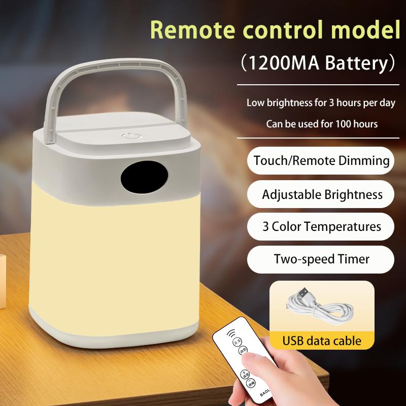 USB Chargeable Eye-Caring Remote Control Dimmable LED Bedside Table Lamp with ABS & Plastic Construction