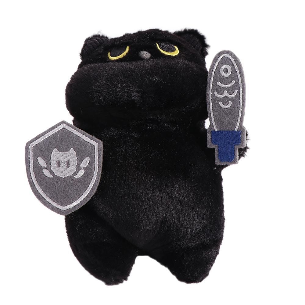 Cartoon Cat Plush Toy Silly Black Cat Stuffed Toy Knight Cat Plush Doll Christmas Gift