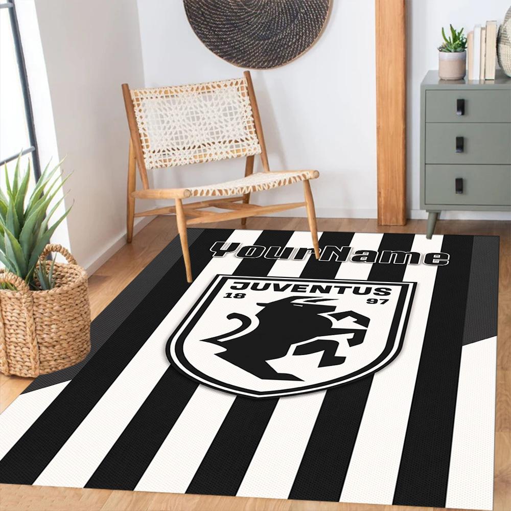 Juventus Personalized Name Floor Mat Perfect for Kitchen Playrooms Study room Dining Room Antislip Carpet Anime Office Decor
