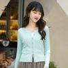Новый женский вязаный кардиган, тонкий стиль, новая летняя модная универсальная куртка с длинными рукавами, женская модная одежда
