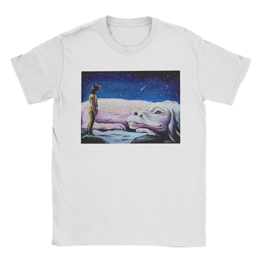 Удачи Бесконечная история фильм Фалькор Хлопковая футболка для мужчин Летняя уличная одежда Футболки Футболка с круглым вырезом Большие размеры Топы