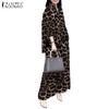 Women Long Sleeve Blouse and Pants Casual Leopard Print Two Piece Suit Sets