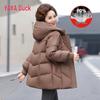 YAYA Women's 2025 Winter Mid-Length Hooded Down Jacket