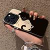 Cute Cartoon Black Cat Phone Case for Samsung A55 Case Galaxy S24 Ultra S21 S23 FE S22 Plus A14 A34 A15 A35 A54 5g Plating Cover