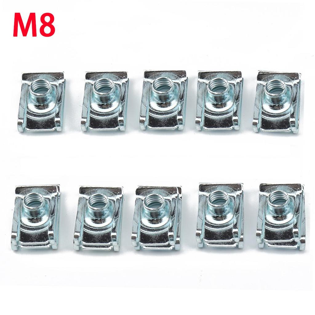 10Pcs M4/M5/M6/M8 65 Manganese Steel Clip Nut/reed U Nuts Speed Clip Fastener Assorted Kits Steel Clip Nut For Motorcycle Car