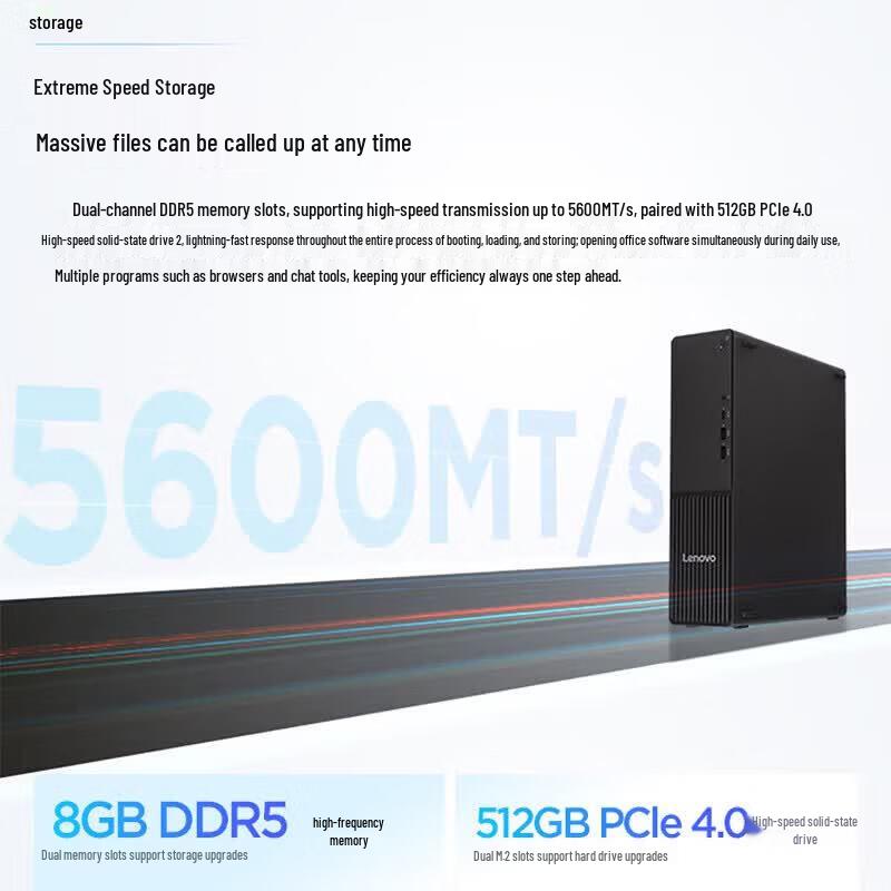 Lenovo Yangtian M4000q Business Desktop PC with 23.8-inch Monitor (CN version)