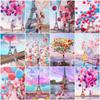 HUACAN алмазные стразы картины Эйфелева башня пейзаж Алмазная мозаика воздушный шар вышивка девушка рукоделие искусство домашний декор