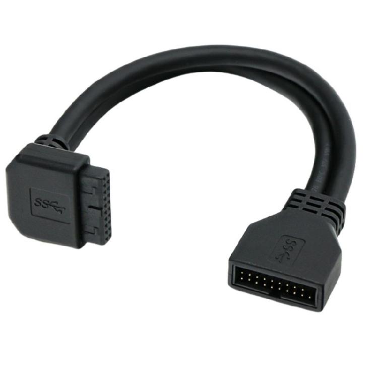 Высокоскоростной внутренний кабель USB3.0 19Pin 20Pin угловой разъем экранированный гибкий ПВХ для настольных материнских плат