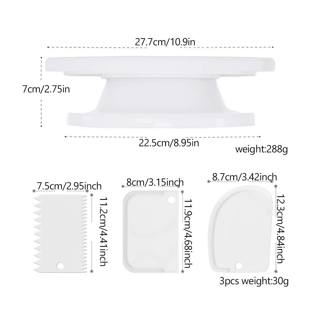 Набор для украшения торта, набор поворотных столов для торта, форма для самостоятельного изготовления, вращающаяся устойчивая противоскользящая круглая форма для торта, регулируемая стяжка, скребок для кухни