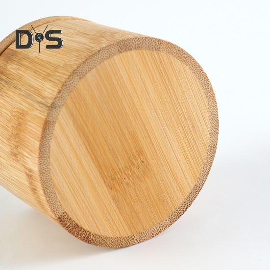 Бамбуковая солонка с магнитной поворотной крышкой, круглая солонка для хранения соли, перца, сахара, трав, функциональный контейнер для специй, емкость для хранения