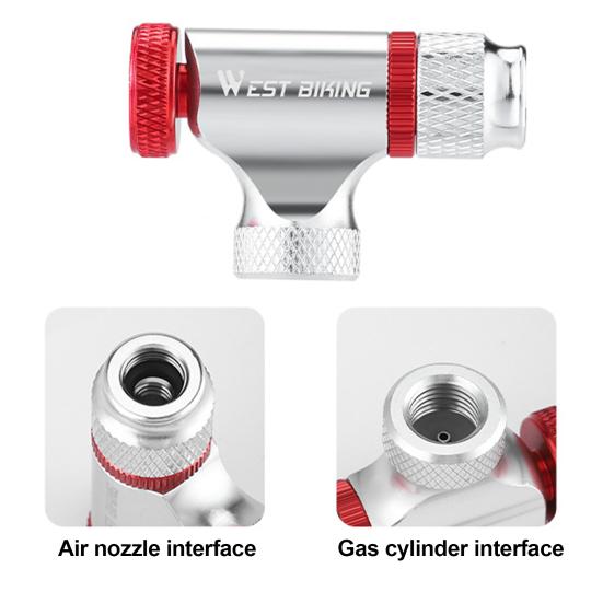 Bike CO2 Inflator Adapter for Presta for Schrader Valve Portable MTB Road Mountain Bicycle Tire Pump Inflatable Bottle Connector Nozzle Bike