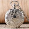 Luxury Silver Shield Design Pocket Watch for Men and Women - Mechanical Hand Winding Pocket Watch