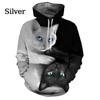Cute Cat Pattern 3D Printing Hoodies For Men Women Hipster Funny Cats Pullover Sweatshirts Hoodies Casual Streetwear Tops