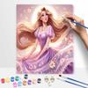 Disney Рапунцель Масляная Краска Ручная Роспись Набор Декор Классический Стиль Домашний Декор Элегантный Принцесса Цветочный Арт DIY Стена Холст Подарок 123