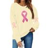 Breast  Sweatshirts For WomenRibbon Breast  Shirt Cute Dog Graphic  Long Sleeve Tops