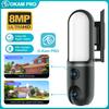 OKAM PRO Street Light 2in1 Camera HD 8MP WiFi CCTV Dual-Lens Outdoor Camera Waterproof Motion Tracking Night Vision PTZ Camera