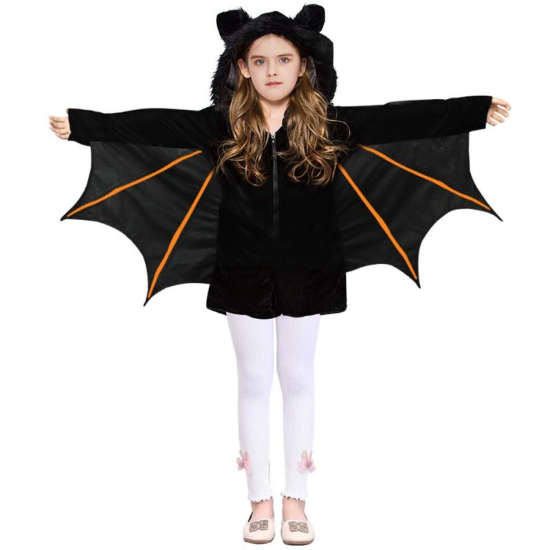 Halloween Kids Bat Cape Catwoman Costume Girls Party Cosplay Stage Performance Outfit