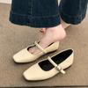 Black Single Shoes Women's 2025 New Spring and Summer Low-heeled Flat-soled Small Leather Shoes French Mary Jane Women's Shoes with Skirts