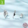 S925 Silver Seahorse Stud Earrings, Exquisite Fashion Plain Silver Ocean Series Small Earrings, Factory