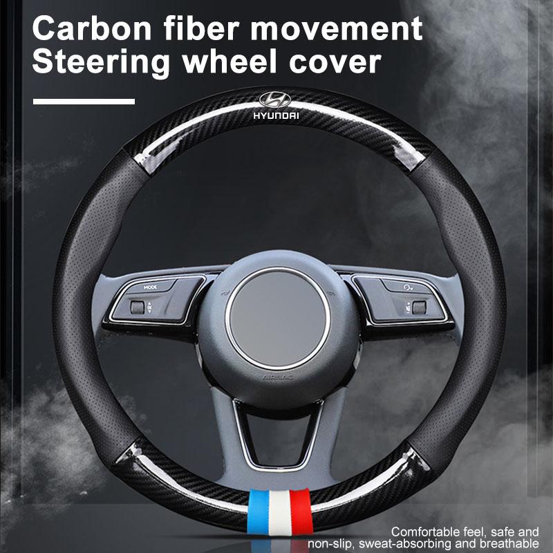 Car Steering Wheel Cover Breathable Anti Slip Leather Steering Cover For Hyundai Accent AMICA Aslan Azera DYNASTY Elantra Equus Galloper
