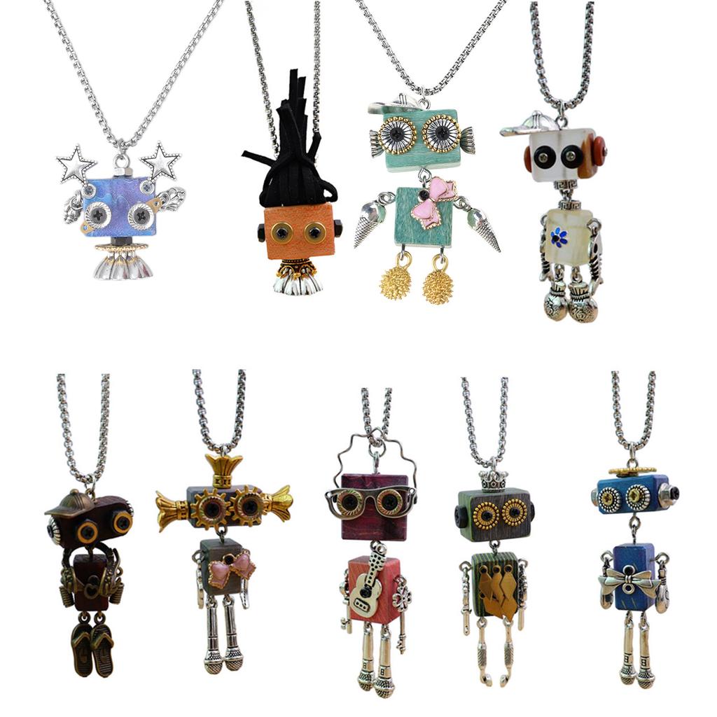 Панк Цепочка на ключицу Деревянный Паровой Робот Подвеска Ожерелье Регулируемая длина Цепочка на ключицу Ювелирные изделия для женщин девушек