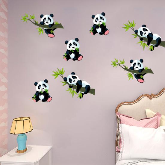 Наклейка на стену декоративная мультяшная милая бамбуковая панда настенная наклейка DIY Home