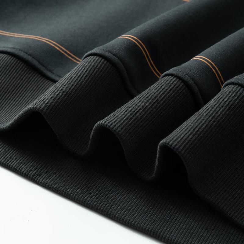 Men's Plus Size Fleece-Lined Striped Sweatshirt