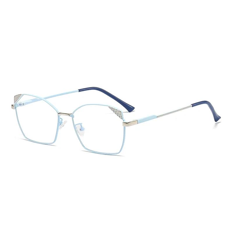 Trendy Blue Light Blocking Glasses Ultralight Square Frame Women Designers Metal Anti Eye Strain