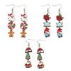 Christmas Themed Women’s Drop Earrings: Elk, Tree, Santa, Socks, Gingerbread Man