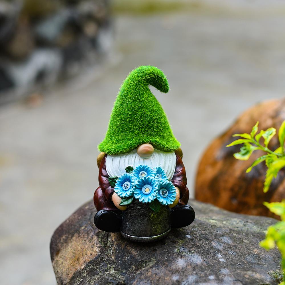 Открытый солнечный садовый орнамент гном карлик патио украшения изделия из смолы садовые фонари