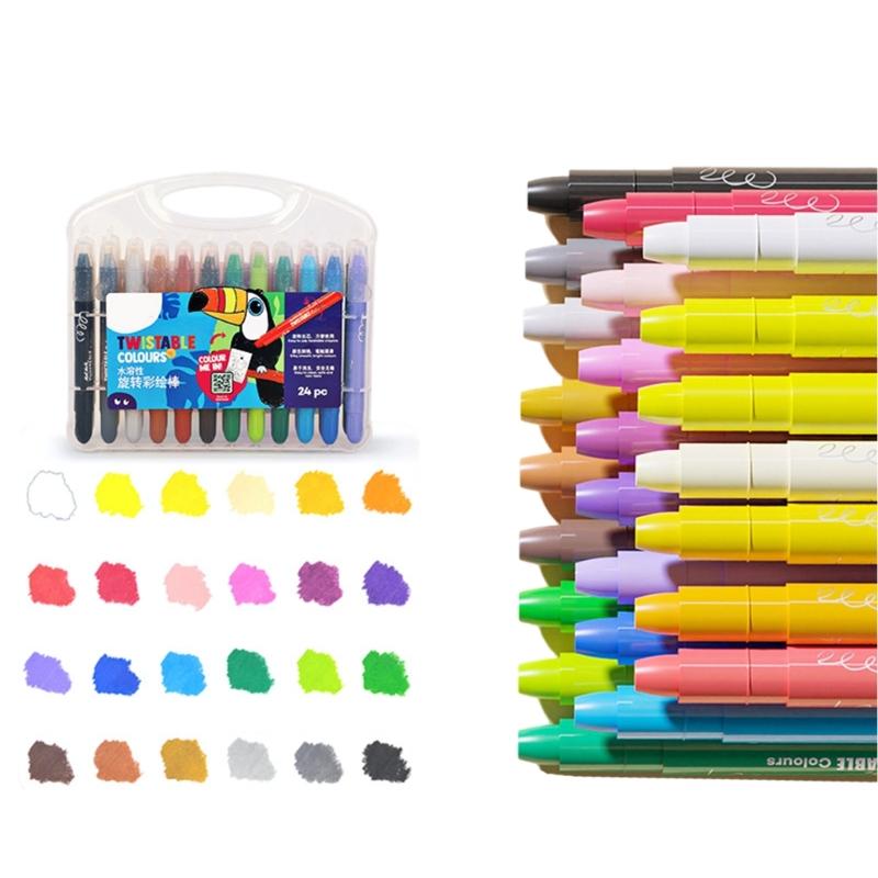 12/24/36/48 Colors Twistable Crayons Wax Crayons Washable Crayons Oil Painting Stick Painting Accessories for Toddlers