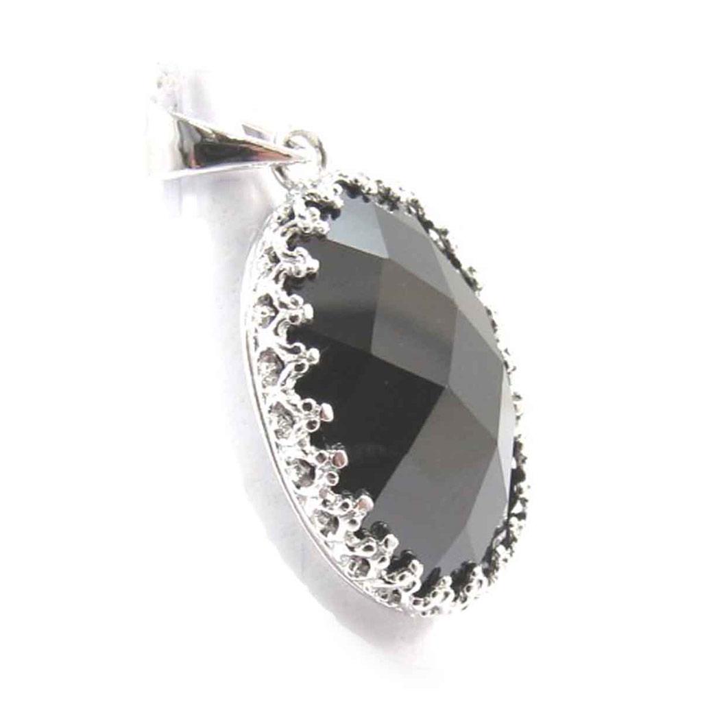 Les Trésors De Lily [G2792] - Silver Pendant 'Sappho' Black Silver (rhodium-plated) - 15x18 Mm