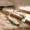 Women Shell Bracelet Starfish Pendant Braided Adjustable Tassel Beads Bohemian Style Vacation Beach Bracelet Lady Jewelry