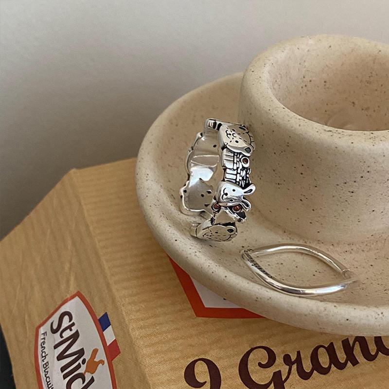 Медное элегантное кольцо с волнистой буквой для женщин, регулируемый размер, стильный дизайн