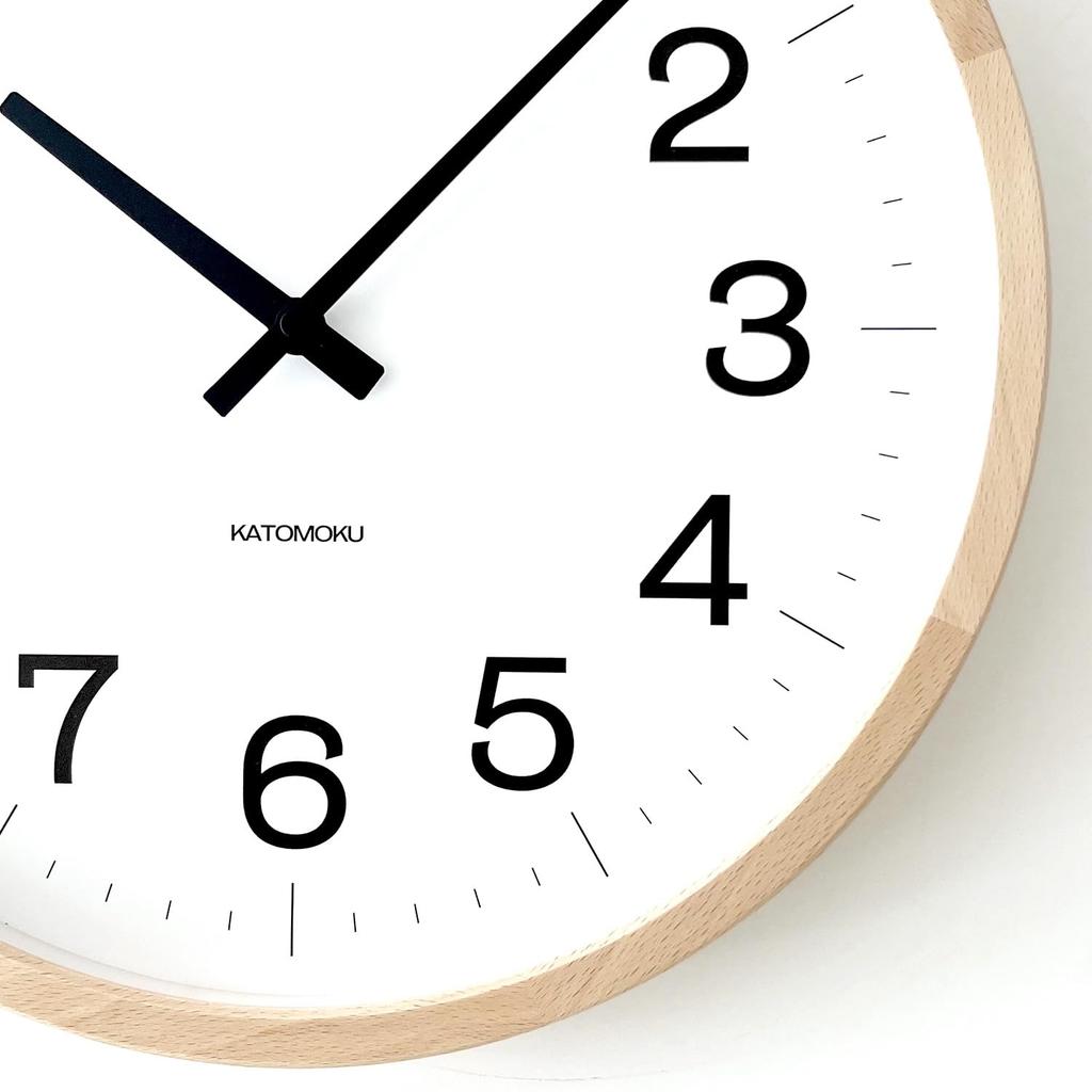 KATOMOKU muku clock 16 LL Натуральный km-116NA Настенные часы с непрерывной секундной стрелкой, диаметр 38 см (Кварцевые часы)
