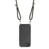 For iPhone 16e Case Carbon Fiber Texture PU+PC+TPU Anti Drop Phone Cover with Crossbody Lanyard