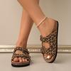 Fashion Fashion Leopard Women's Slippers New Cork Slippers Women Summer Outdoor Non-slip Shoes Buckle Sandals Woman Beach Flat Slippers