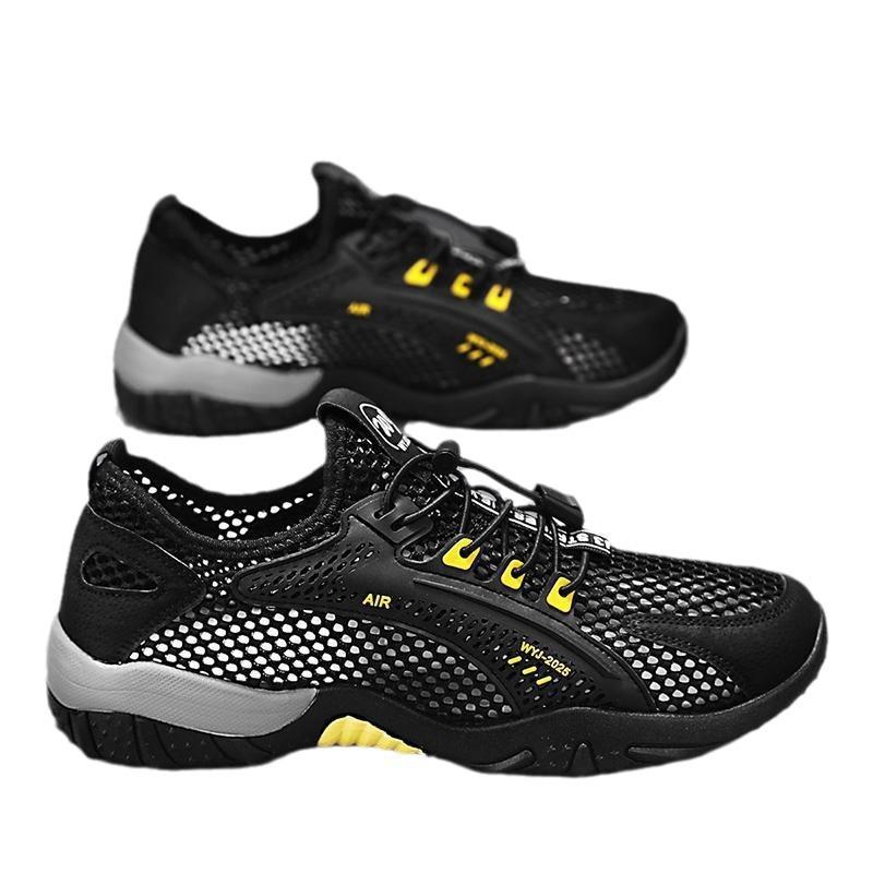 Fashion Men's Shoes 2025 Summer Breathable Mesh Outdoor Non-slip Light Walking Casual Trekking Hiking Sneakers Male Beach Wading Shoes