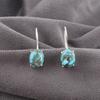 Blue Copper Turquoise Handmade Gemstone Earrings, 925 Solid Sterling Silver Earrings Antique Jewelry, For Engagement Gift
