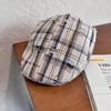 Ретро берет в клетку с ветрозащитным козырьком для повседневной носки и для законодателей моды