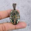 Tree Of Life Copper Seraphinite Pendant, 999 Copper Wire Wrapped Gemstone Jewelry, Handmade Pendant, For Thanksgiving
