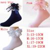 Cute Baby Girls Sweet Short Lace Frilly Ruffle Princess Socks Cotton Big Bow