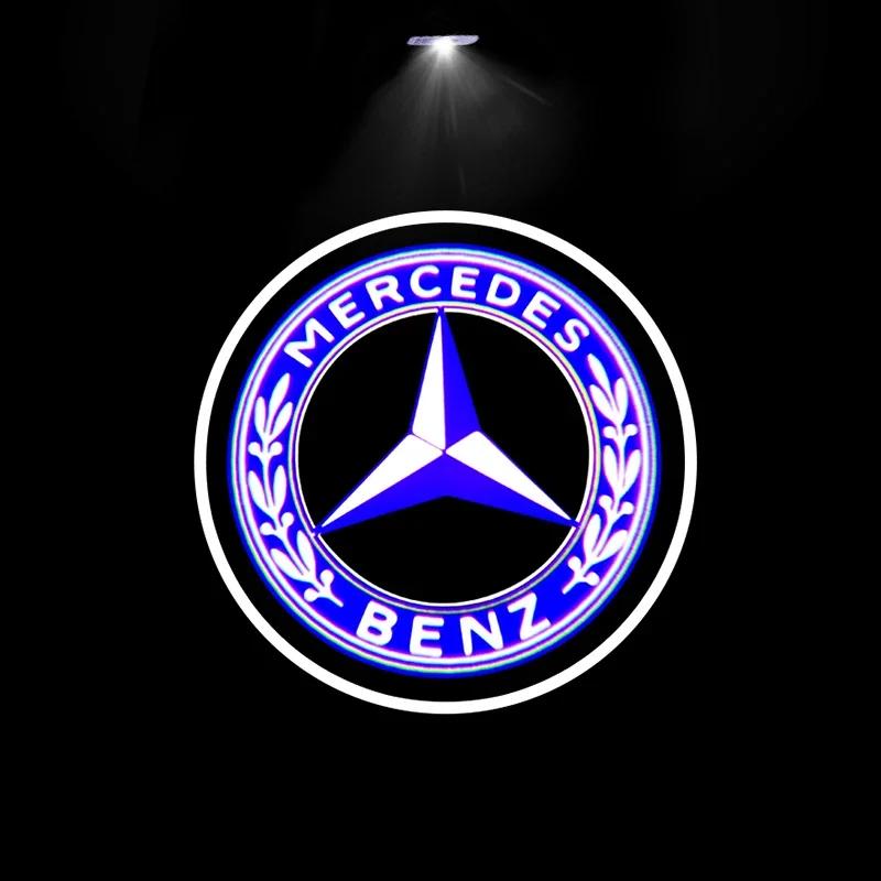 2 шт. Автомобильная подсветка дверей с логотипом Эмблема Для Mercedes Benz Класса A C E GLC GLA GLE GLB W177 W205 W212 W213 X253 X156 W166 X247