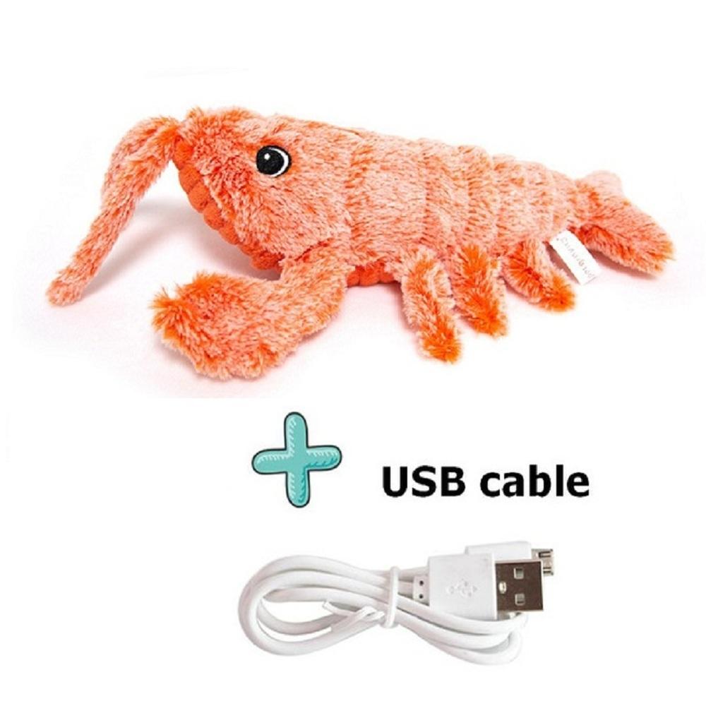 Электрическая игрушка-прыгун для кошек, движущаяся имитация креветок, омаров, электронные плюшевые игрушки для домашних животных, собак, кошек, детская мягкая игрушка в виде животных