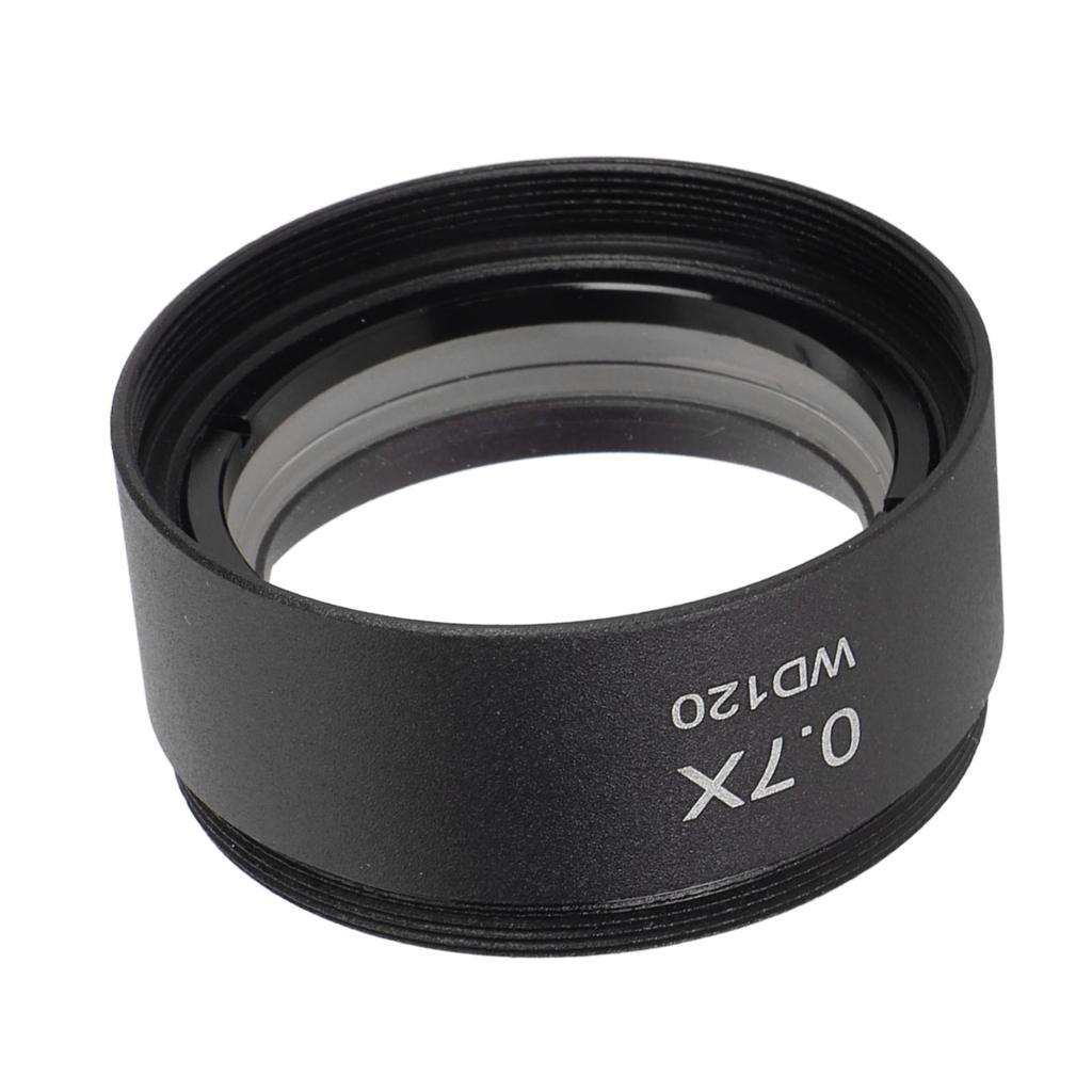 0.7X Stereo Microscope Objective Lens HD Large View Metal Auxiliary Objective Lens for Microscopes